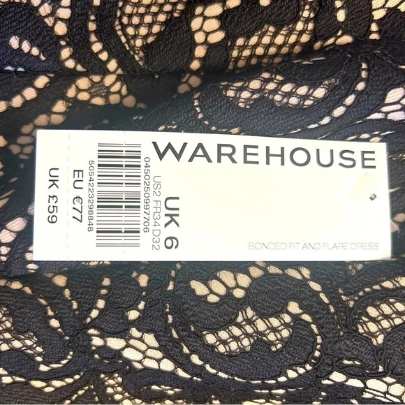 NWT warehouse brand dress size  2 black lace - Picture 3 of 8